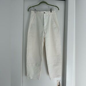 Everlane White High-Rise Barrel Pant